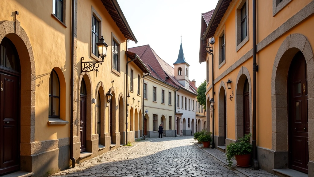 Židovská čtvrť v Třebíči s historickými budovami